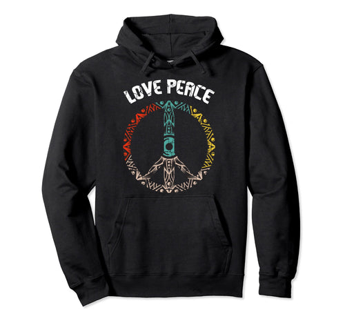Love Peace Sign Hippie Love Peace Hoodie - Fun Novelty Design for Adults - T-Shirt, Sweatshirt, Hoodie