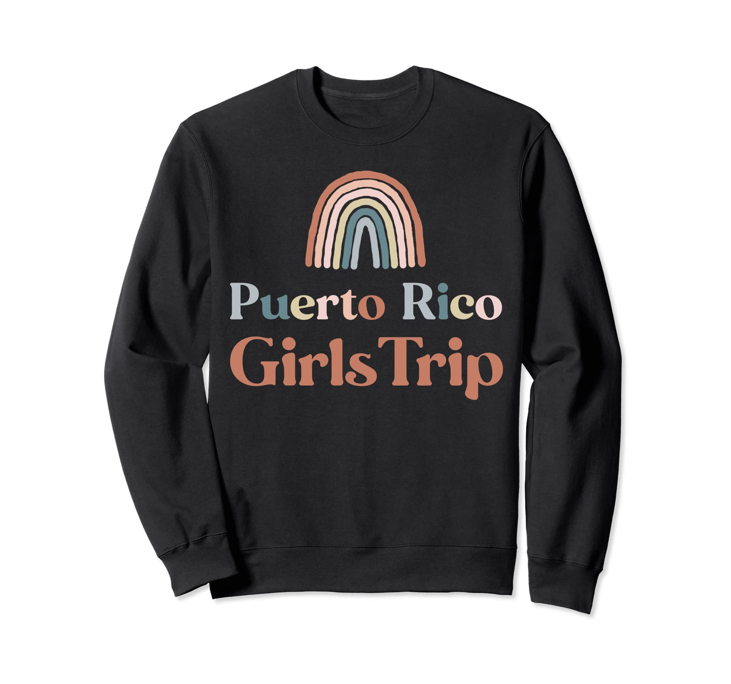 Puerto Rico Trip Boho Rainbow Sweatshirt - Casual Everyday Wear for Adults - T-Shirt, Sweatshirt, Hoodie