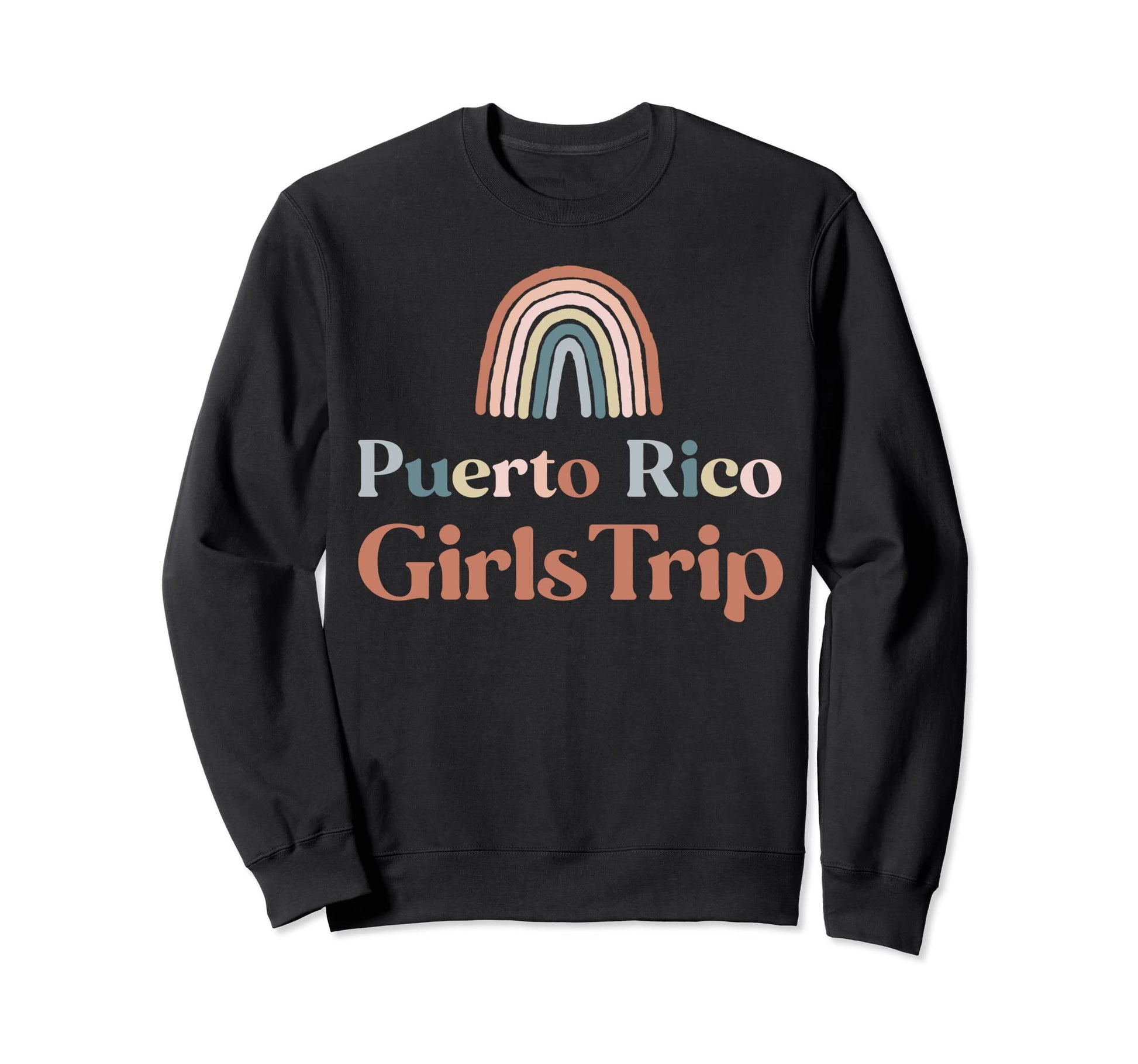 Puerto Rico Trip Boho Rainbow Sweatshirt - Casual Everyday Wear for Adults - T-Shirt, Sweatshirt, Hoodie