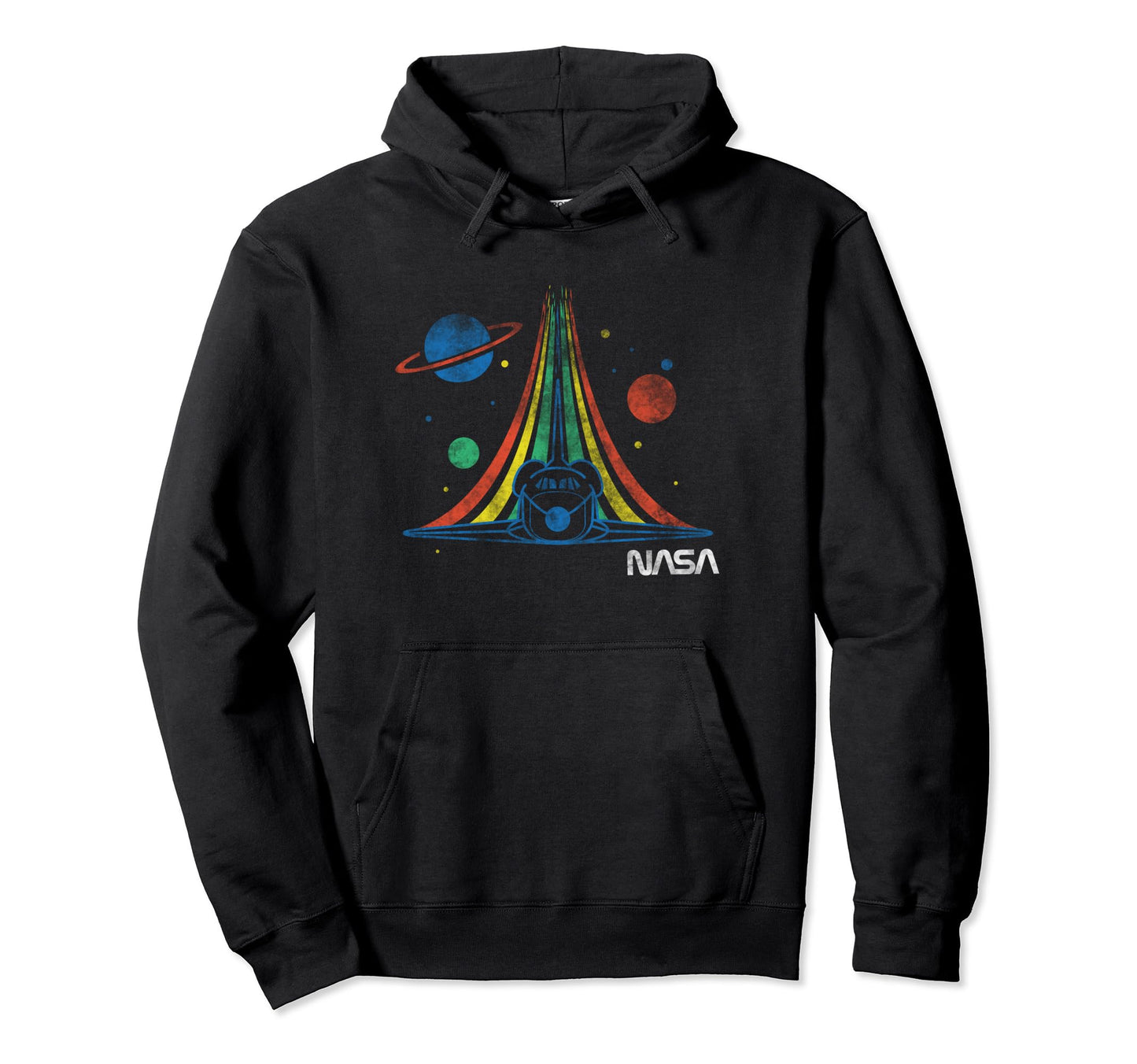 Nasa Space Shuttle Rainbow Stars Badge Hoodie - Novelty Apparel Men Women - T-Shirt, Sweatshirt, Hoodie