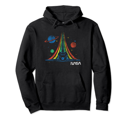 Nasa Space Shuttle Rainbow Stars Badge Hoodie - Novelty Apparel Men Women - T-Shirt, Sweatshirt, Hoodie