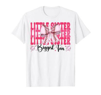 Baseball Sister Coquette Bow Little T-Shirt - Streetwear Style Men Women - T-Shirt, Sweatshirt, Hoodie