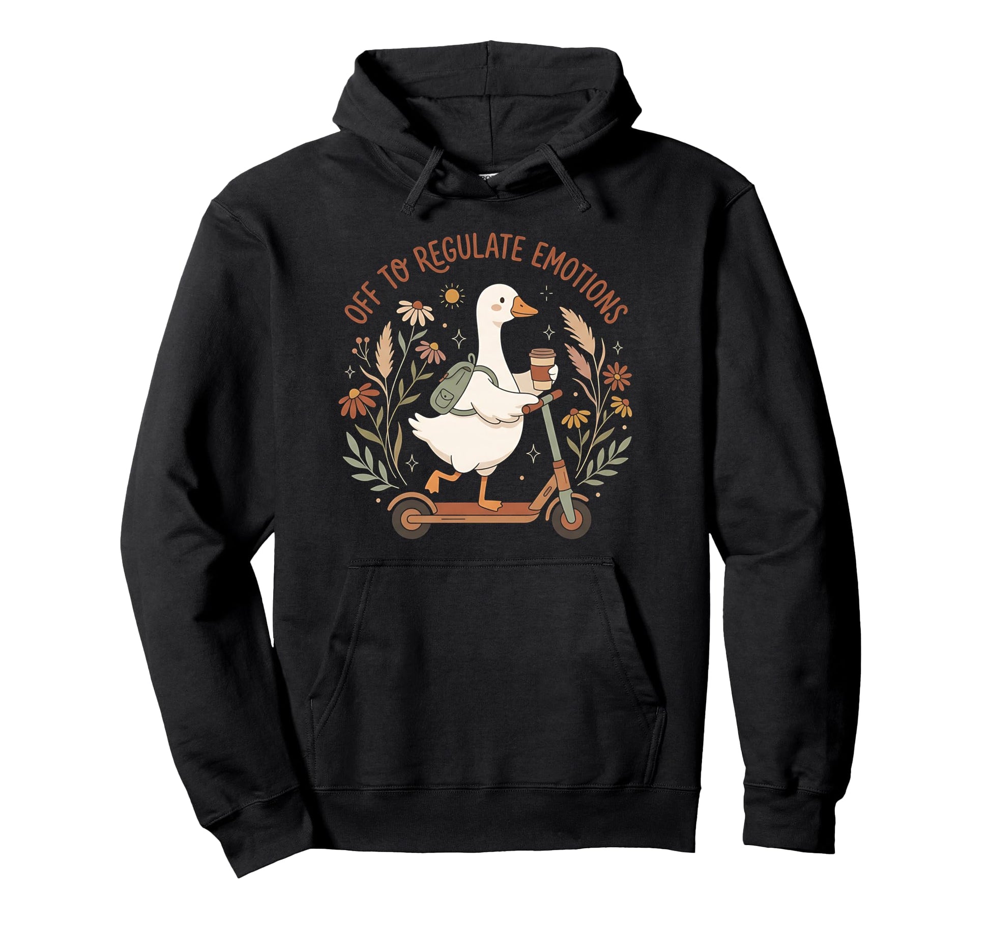 Off To Regulate Emotions Boho Goose Mental Hoodie - Trendy Graphic Unisex - T-Shirt, Sweatshirt, Hoodie