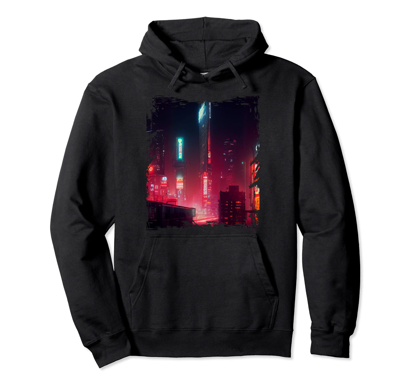 Japanese City Vaporwave Tokyo Night Hoodie - Unique Graphic for Adults - T-Shirt, Sweatshirt, Hoodie