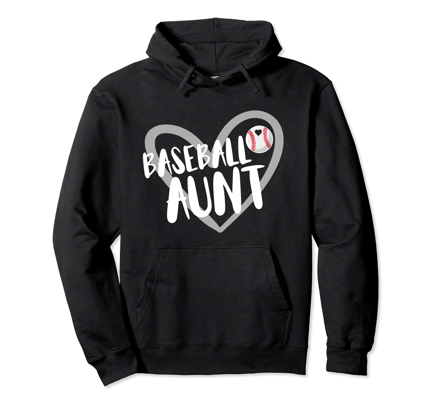 Funny Baseball Aunt Heart Hoodie - Custom Art Print Men Women - T-Shirt, Sweatshirt, Hoodie