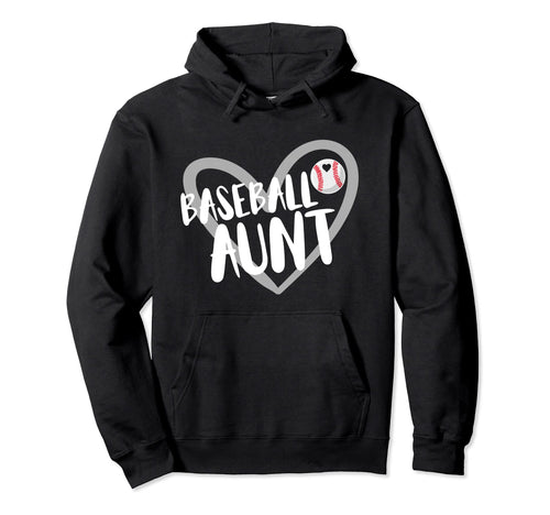 Funny Baseball Aunt Heart Hoodie - Custom Art Print Men Women - T-Shirt, Sweatshirt, Hoodie