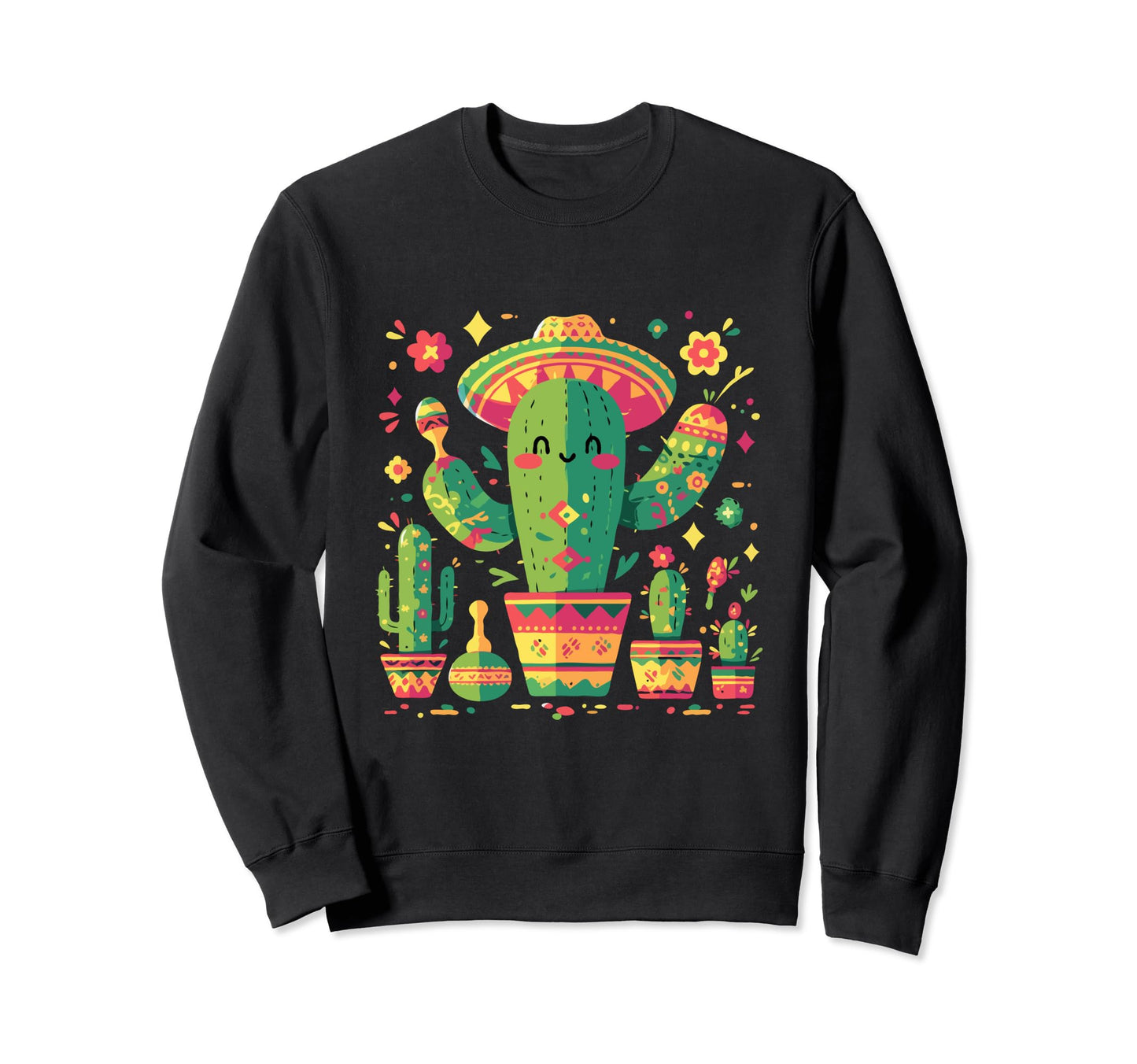 Cactus Serape Succulent Plant Sweatshirt - Streetwear Style for Adults - T-Shirt, Sweatshirt, Hoodie