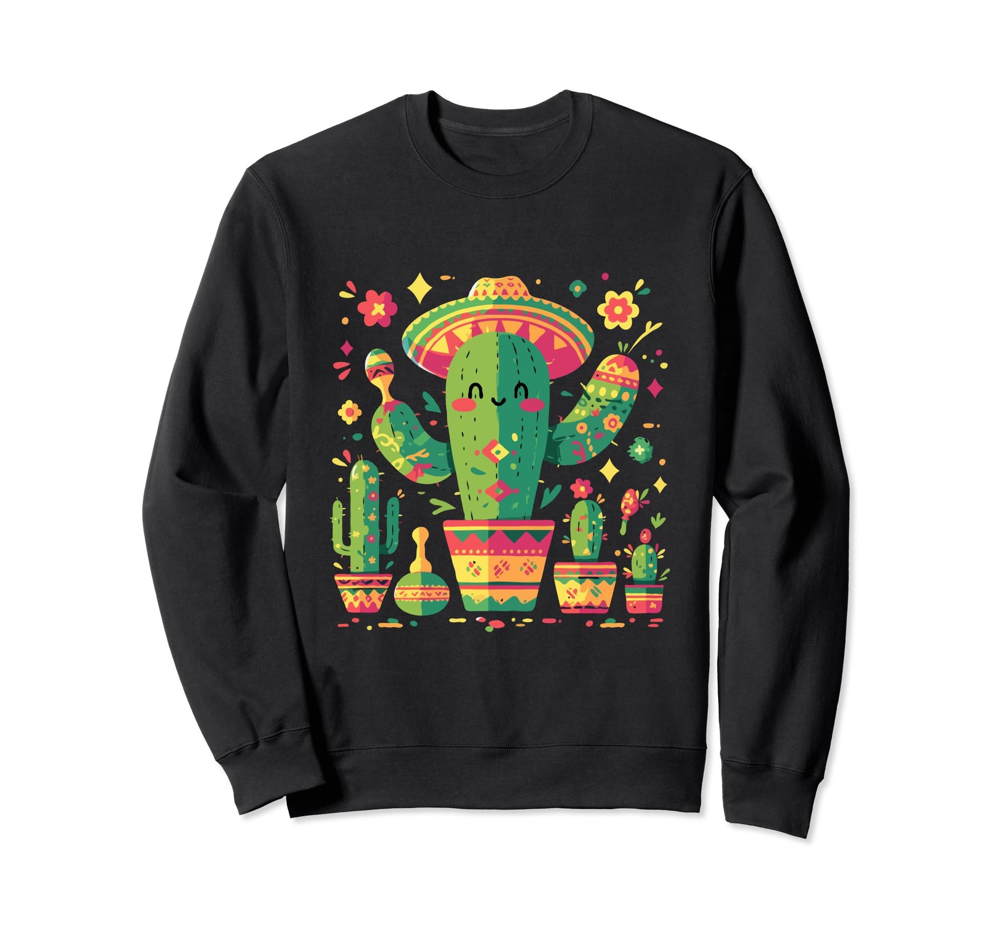 Cactus Serape Succulent Plant Sweatshirt - Streetwear Style for Adults - T-Shirt, Sweatshirt, Hoodie