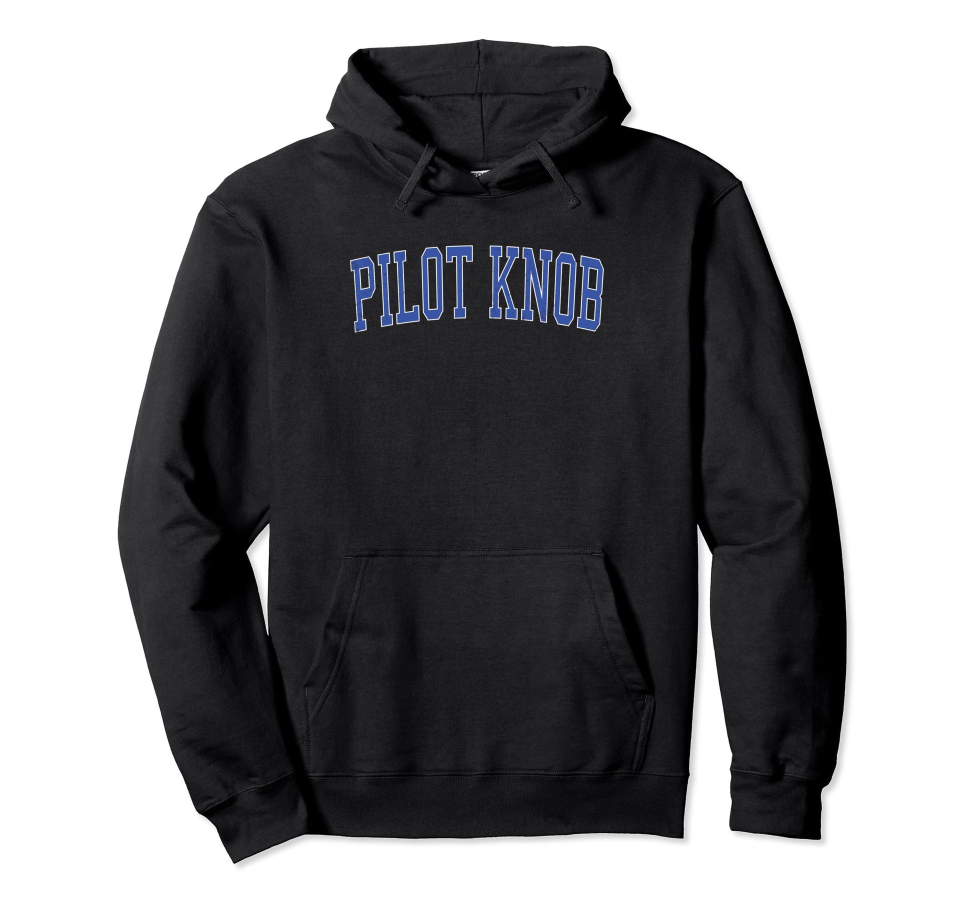 Pilot Knob Distressed Blue Varsity Hoodie - Aesthetic Graphic Men Women - T-Shirt, Sweatshirt, Hoodie