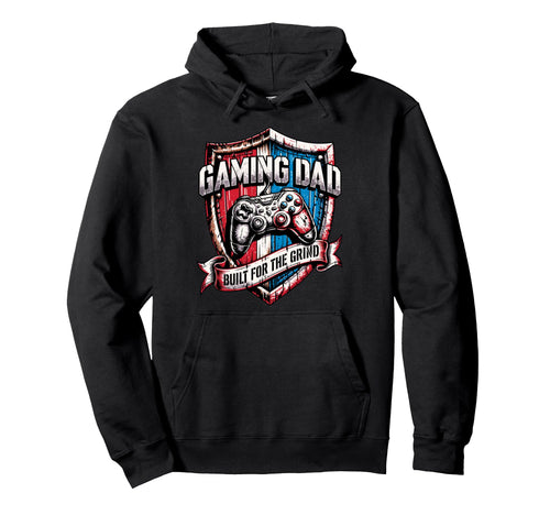 Funny Patriotic Usa Gaming Dad Built Hoodie - Fun Novelty Design Men Women - T-Shirt, Sweatshirt, Hoodie