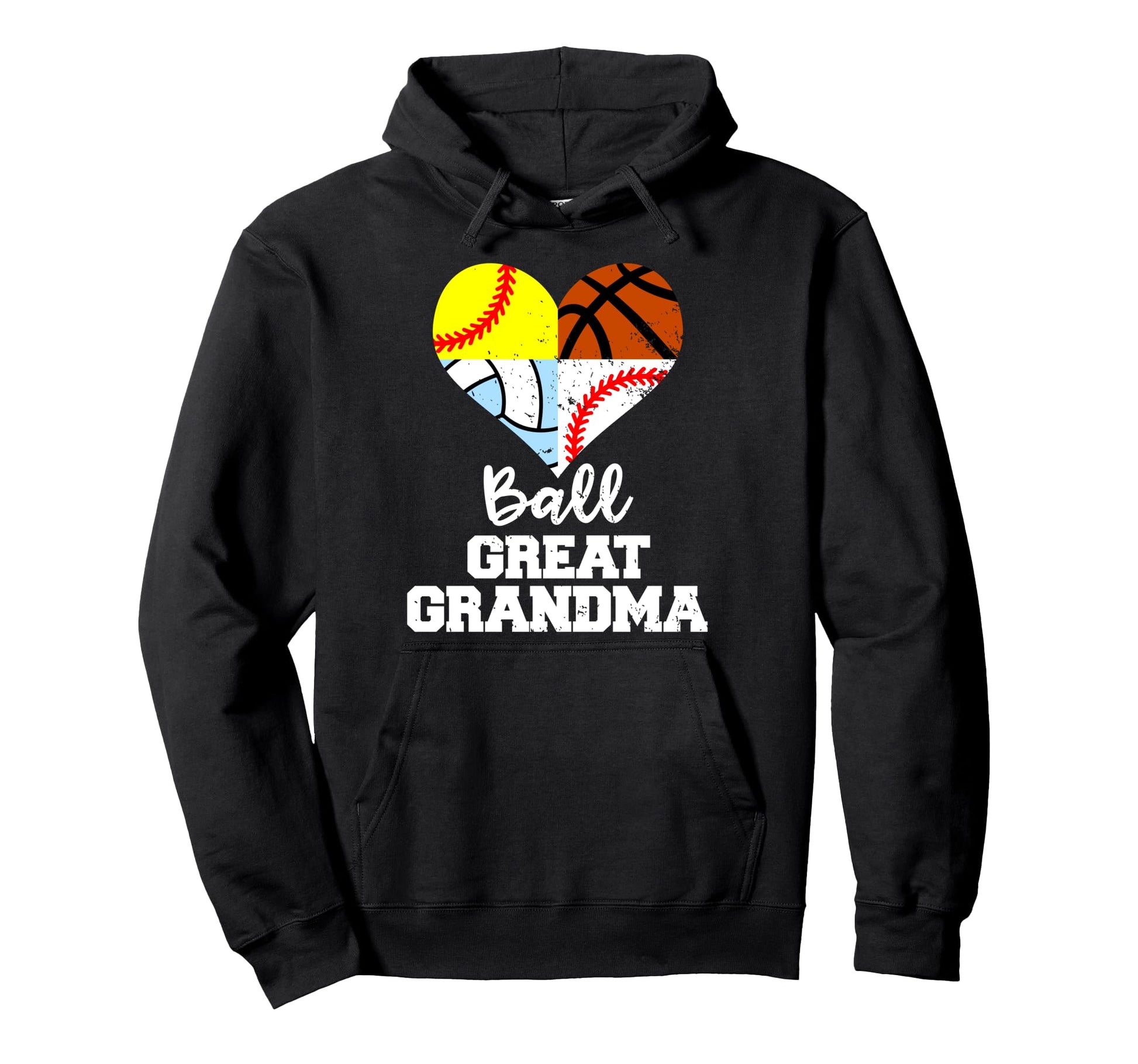 Ball Great Grandma Baseball Softball Hoodie - Streetwear Style for Adults - T-Shirt, Sweatshirt, Hoodie