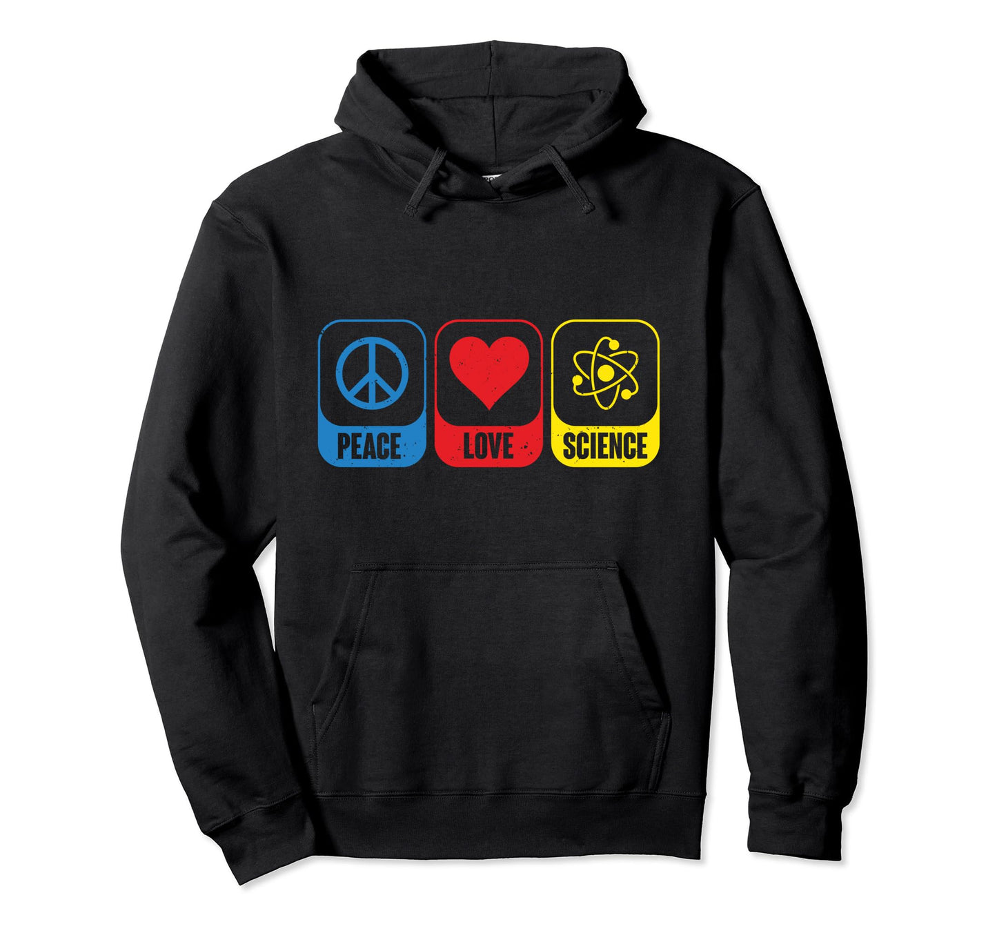 Peace Love Science Teacher Scientist Hoodie - Minimalist Print Men Women - T-Shirt, Sweatshirt, Hoodie