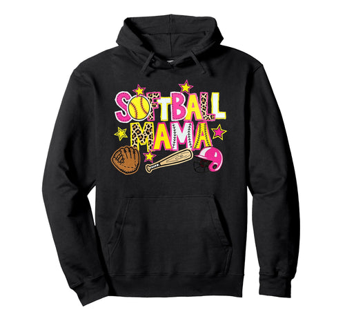 Softball Mama Mothers Day Gameday Hoodie - Minimalist Print Men Women - T-Shirt, Sweatshirt, Hoodie