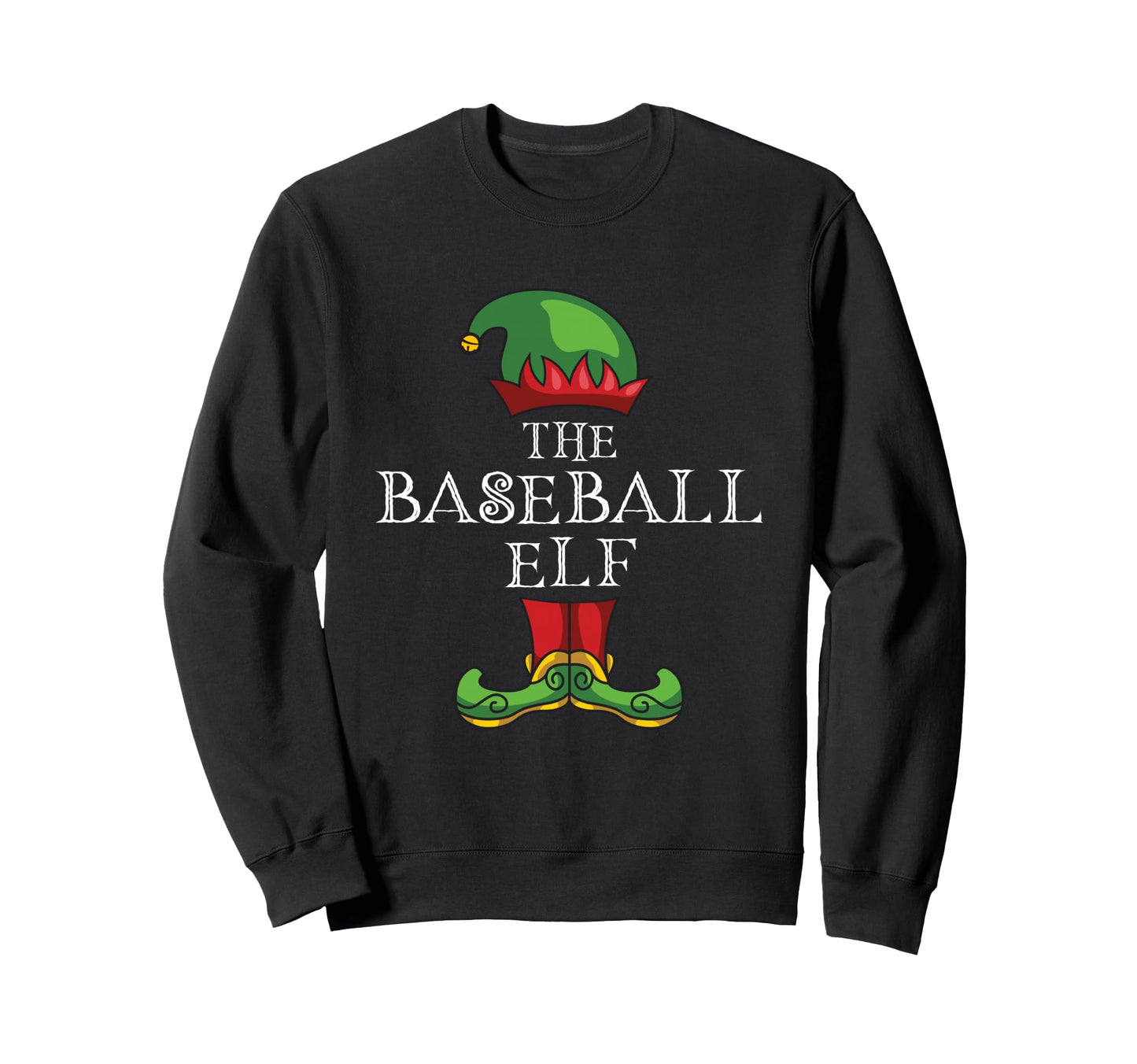 Baseball Elf Matching Family Pajama Sweatshirt - Unique Graphic Men Women - T-Shirt, Sweatshirt, Hoodie