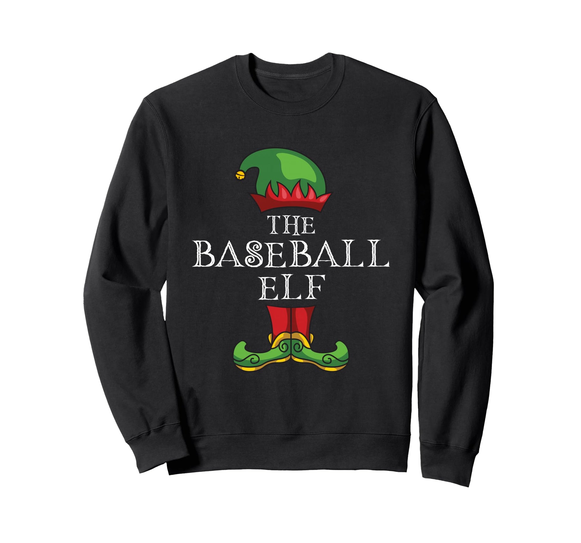 Baseball Elf Matching Family Pajama Sweatshirt - Unique Graphic Men Women - T-Shirt, Sweatshirt, Hoodie