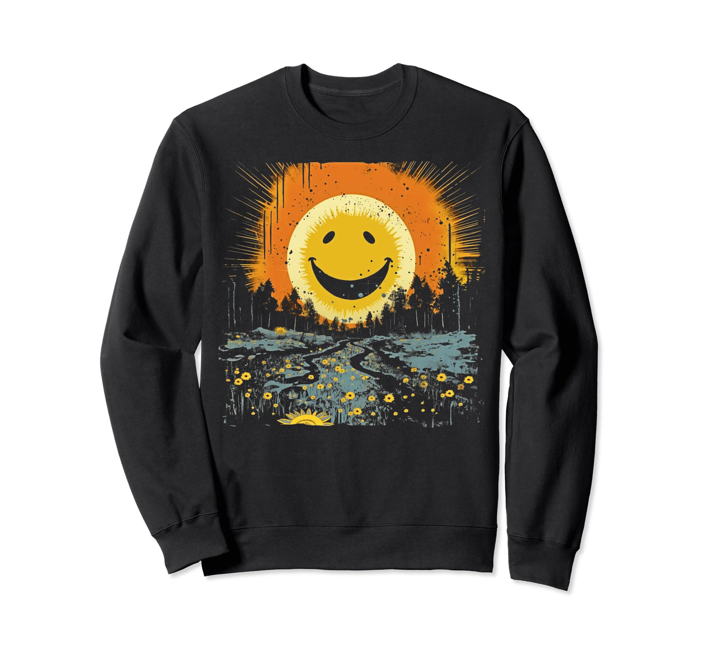 Sun Boho Groovy Sunshine Grunge 38 Sweatshirt - Graphic Print Men Women - T-Shirt, Sweatshirt, Hoodie