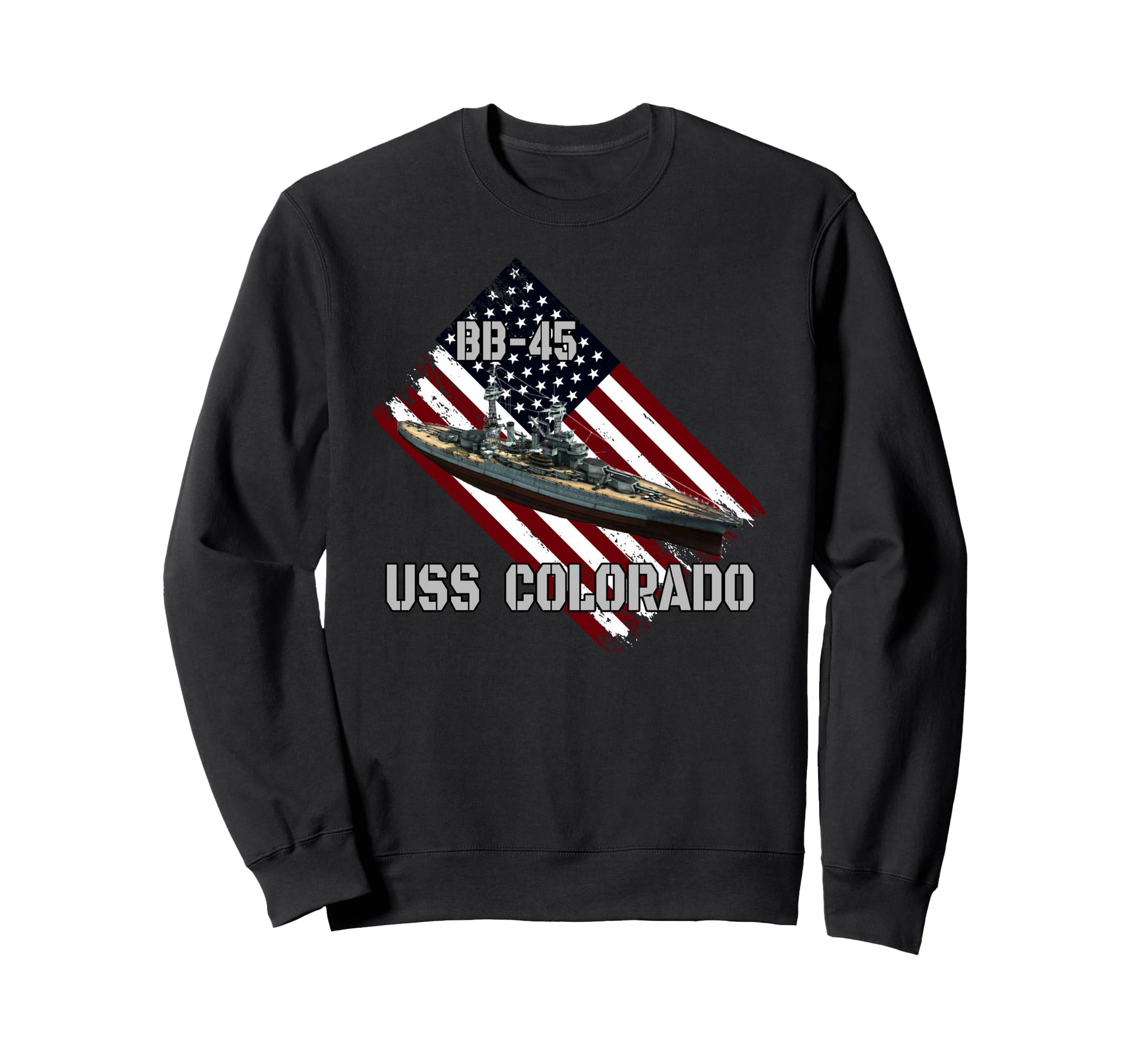 Battleship Uss Colorado Bb 45 Combat Sweatshirt - Graphic Print Unisex - T-Shirt, Sweatshirt, Hoodie