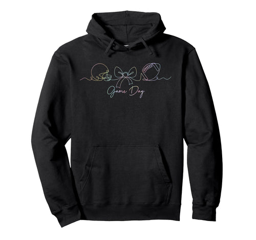 Football Gameday Continuous Line Art Hoodie - Aesthetic Graphic Men Women - T-Shirt, Sweatshirt, Hoodie