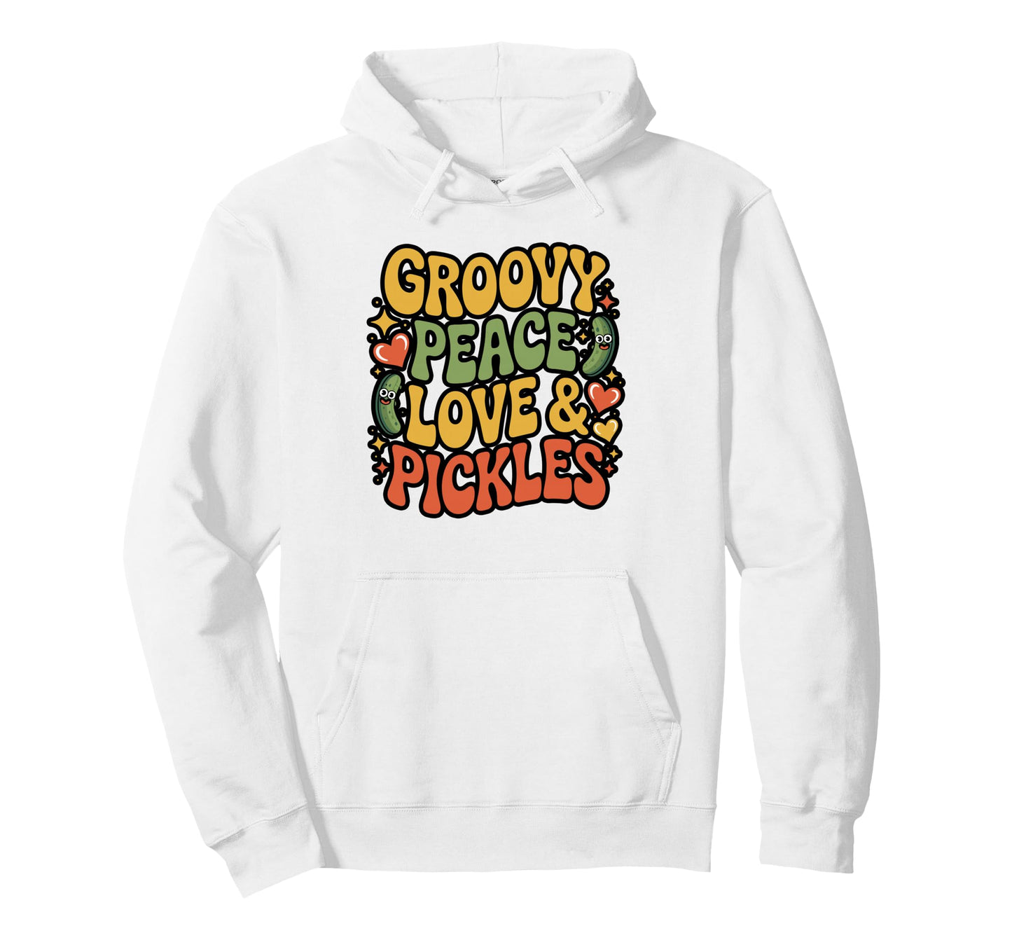 Peace Love Pickles Boho Hoodie - Trendy Graphic Men Women - T-Shirt, Sweatshirt, Hoodie
