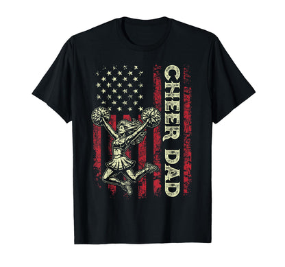 Cheer Dad American Us Flag Patriotic T-Shirt - Streetwear Style Men Women - T-Shirt, Sweatshirt, Hoodie