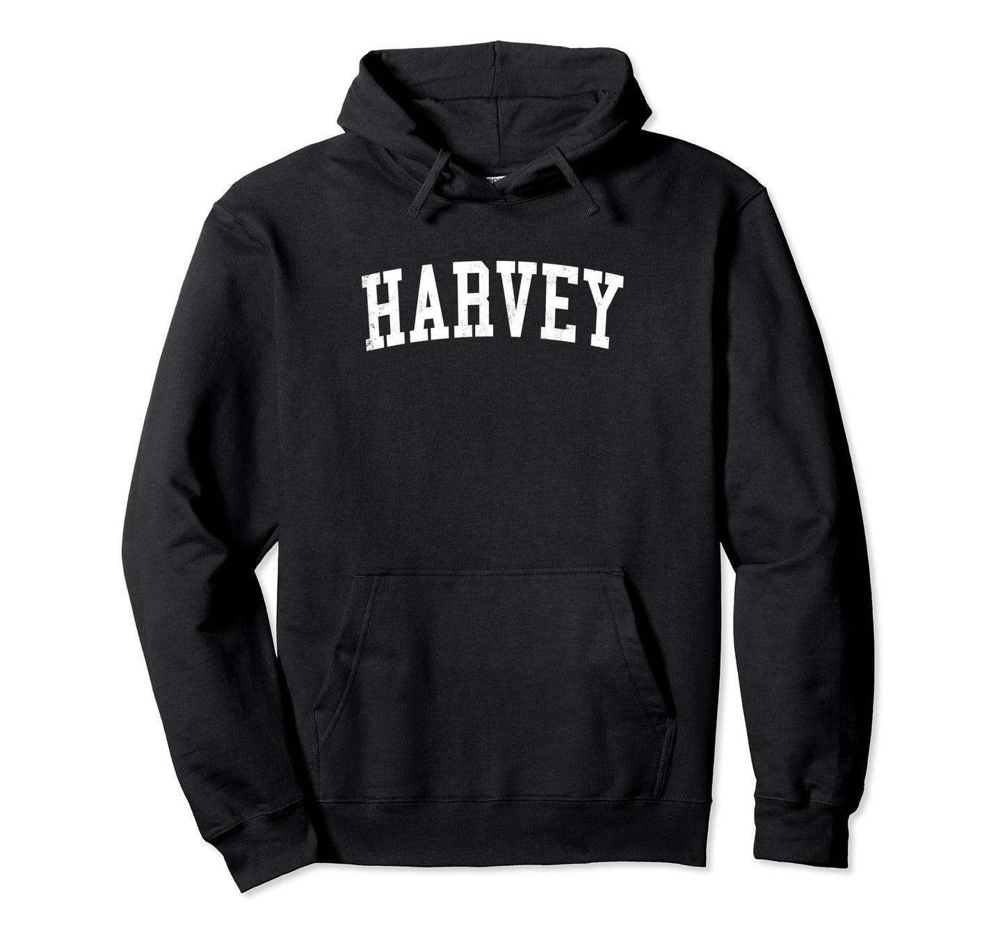 Harvey La Distressed White Varsity Hoodie - Casual Everyday Wear Men Women - T-Shirt, Sweatshirt, Hoodie