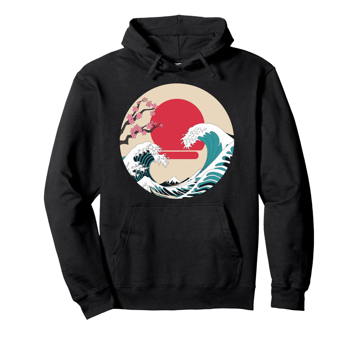Big Wave Vaporwave Aesthetic 80S Anime Hoodie - Unique Graphic Men Women - T-Shirt, Sweatshirt, Hoodie