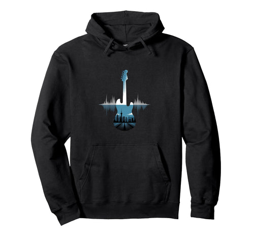 Guitar Sound Wave Musician Acoustic Hoodie - Minimalist Print Men Women - T-Shirt, Sweatshirt, Hoodie