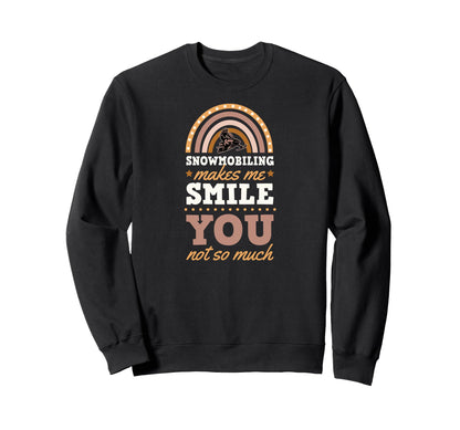 Snowmobiling Make Me Smile You Not Sweatshirt - Minimalist Print Men Women - T-Shirt, Sweatshirt, Hoodie