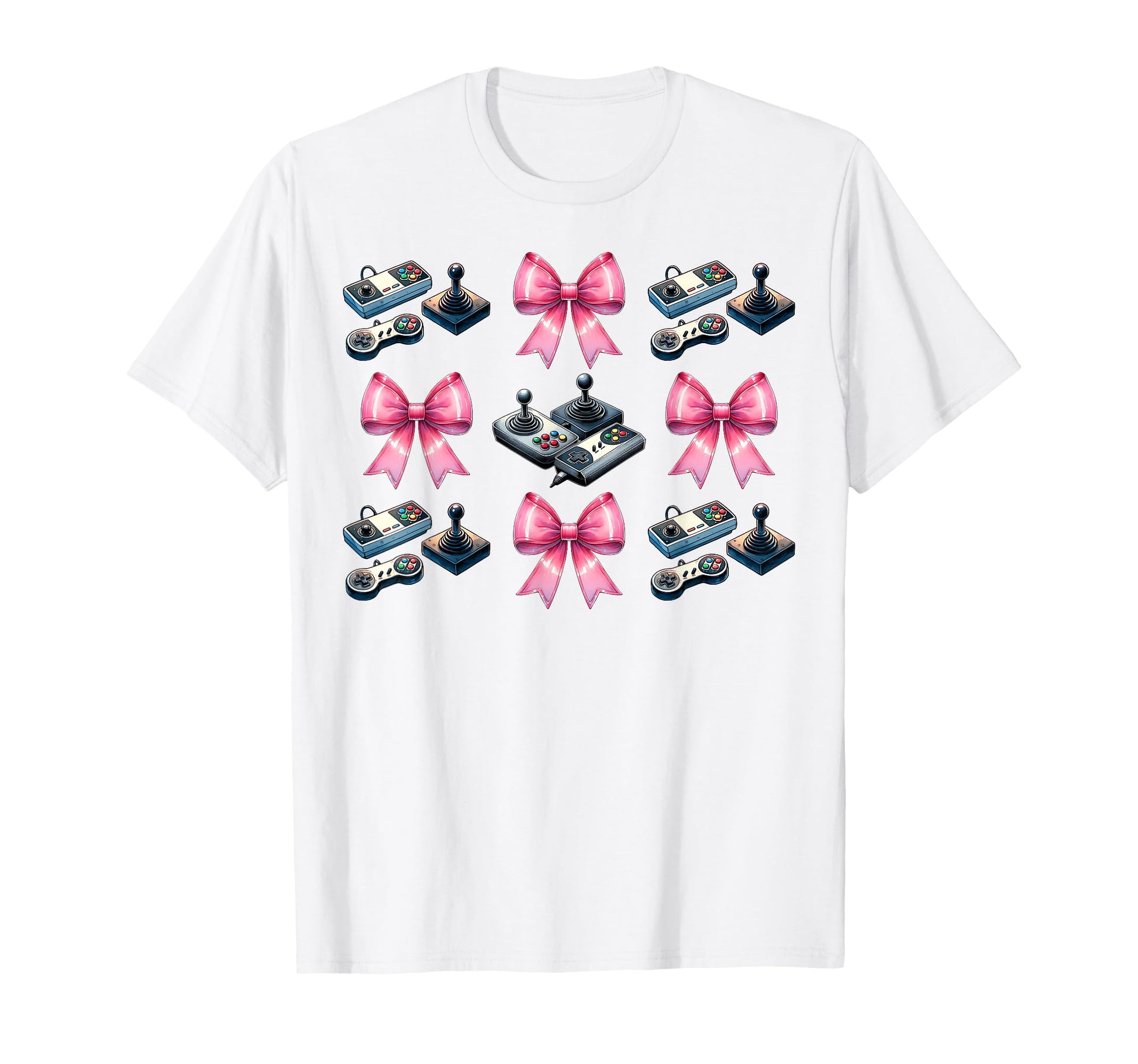 Coquette Bow Arcade Gaming Mothers Day T-Shirt - Trendy Graphic for Adults - T-Shirt, Sweatshirt, Hoodie