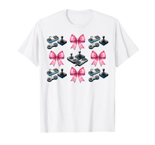 Coquette Bow Arcade Gaming Mothers Day T-Shirt - Trendy Graphic for Adults - T-Shirt, Sweatshirt, Hoodie