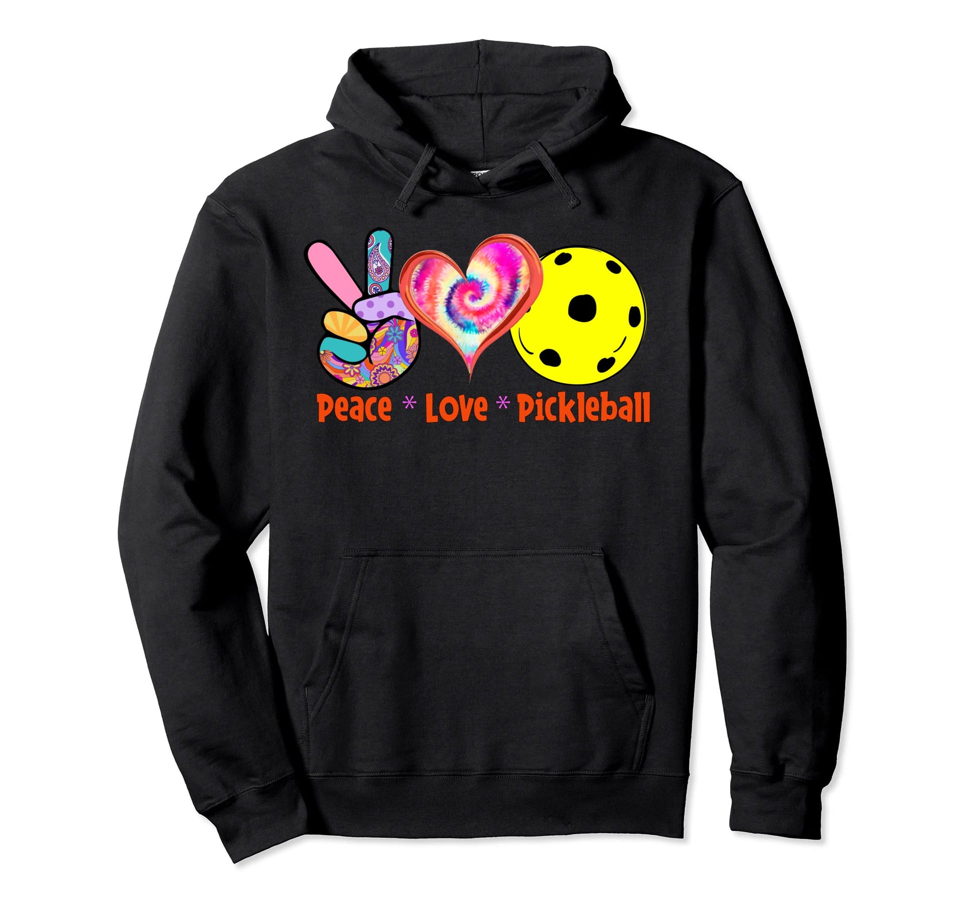 Peace Love Pickleball Hoodie - Trendy Graphic Unisex - T-Shirt, Sweatshirt, Hoodie