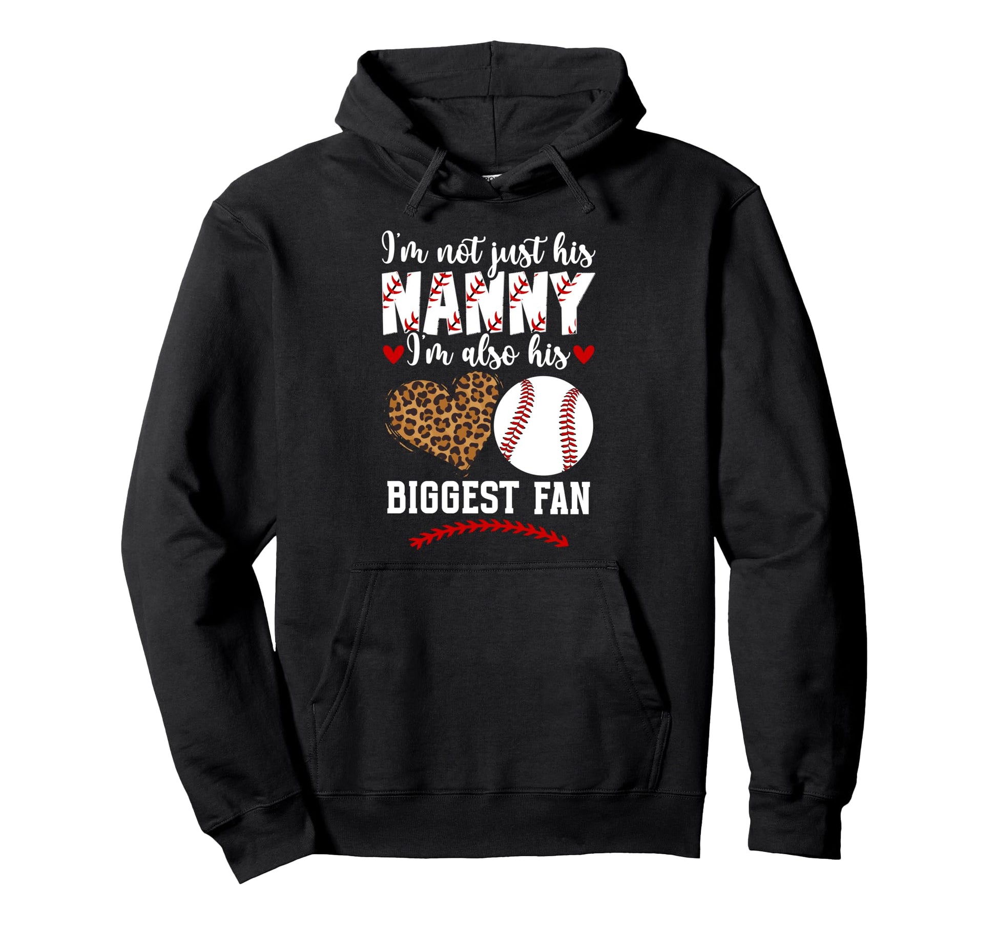 His Biggest Fan Baseball Nanny Hoodie - Aesthetic Graphic for Adults - T-Shirt, Sweatshirt, Hoodie