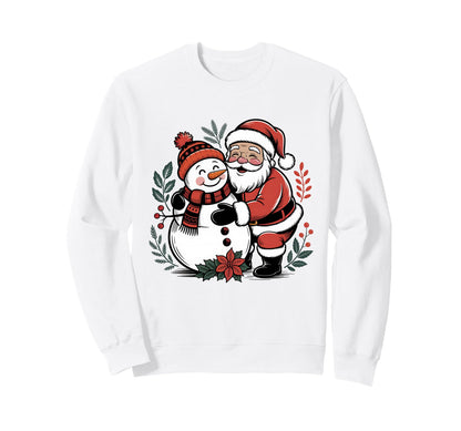 Snowman Santa Winter Boho Floral Sweatshirt - Minimalist Print Men Women - T-Shirt, Sweatshirt, Hoodie