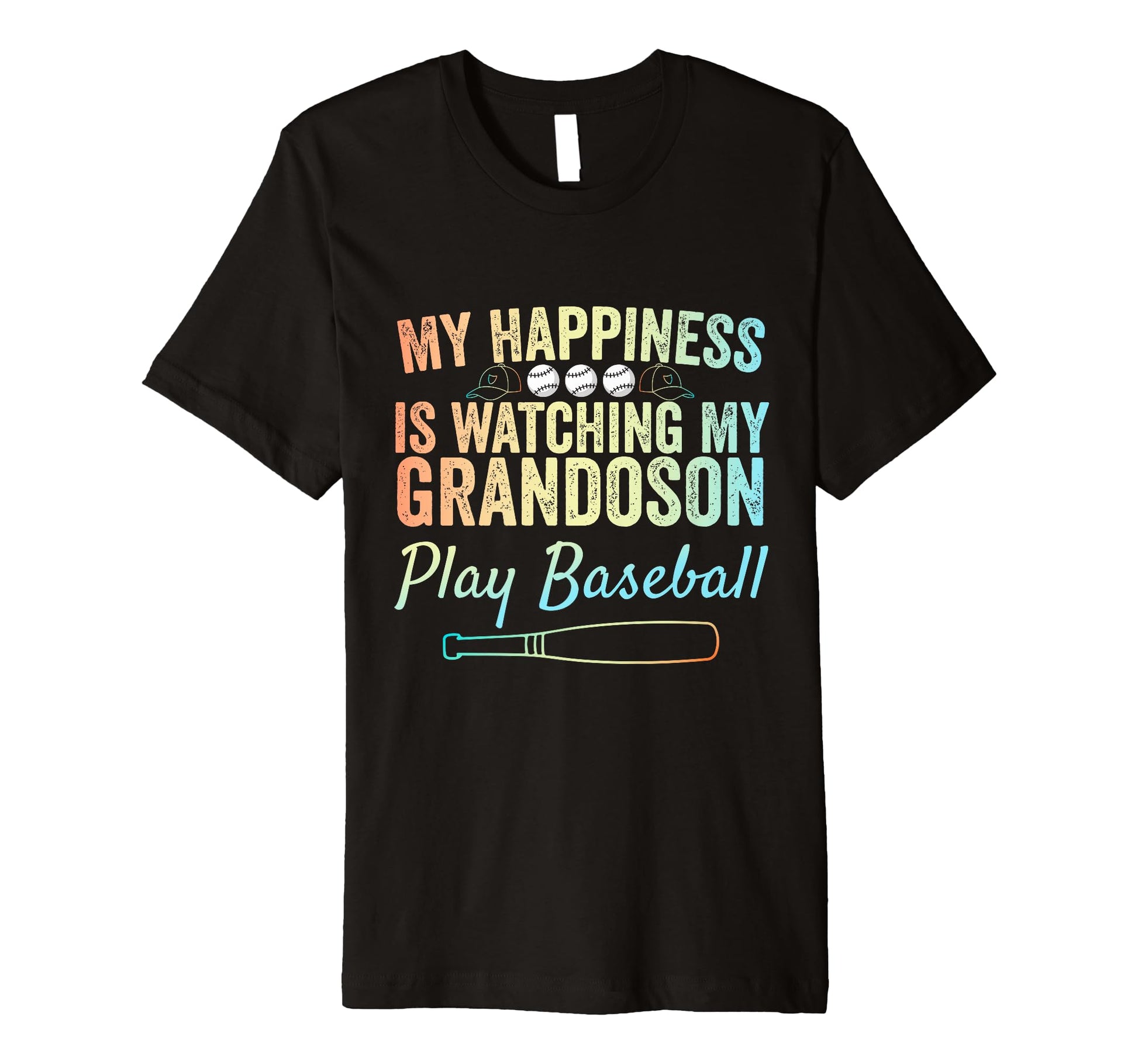 Happiness Is Watching My Grandson Play T-Shirt - Trendy Graphic for Adults - T-Shirt, Sweatshirt, Hoodie