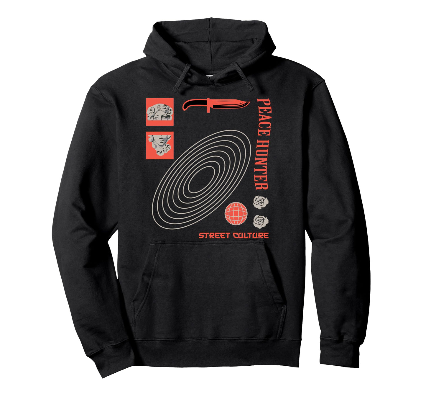 Peace Hunter Aesthetic Edgy Streetwear Hoodie - Novelty Apparel Men Women - T-Shirt, Sweatshirt, Hoodie