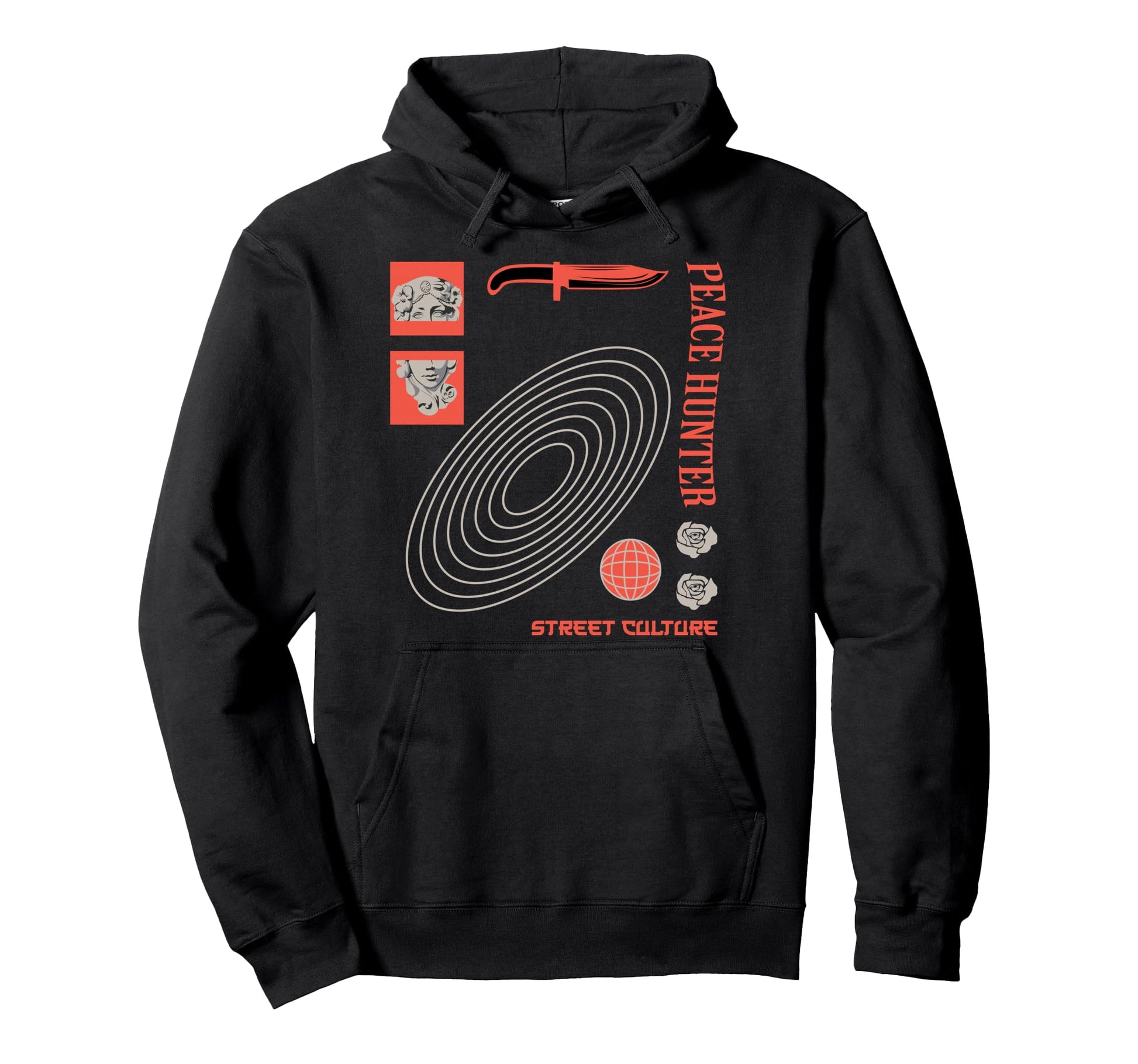 Peace Hunter Aesthetic Edgy Streetwear Hoodie - Novelty Apparel Men Women - T-Shirt, Sweatshirt, Hoodie