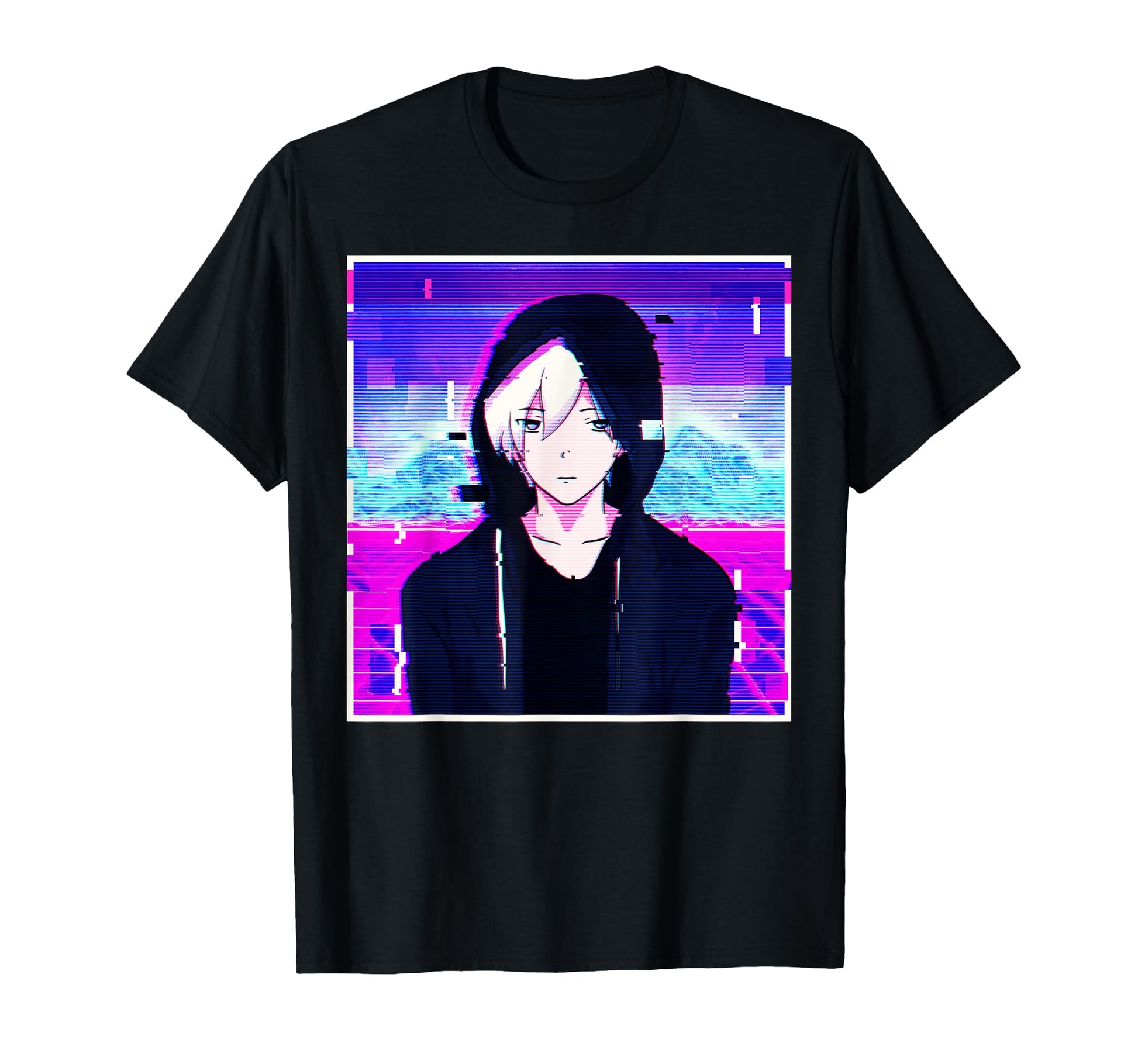 Emo Anime Vaporwave Aesthetic Glitch T-Shirt - Streetwear Style Men Women - T-Shirt, Sweatshirt, Hoodie