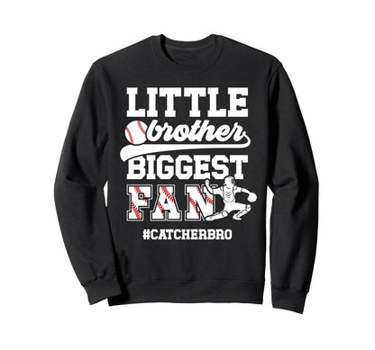 Little Brother Baseball Catcher Sweatshirt - Graphic Print for Adults - T-Shirt, Sweatshirt, Hoodie