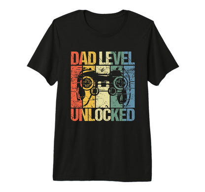 Dad Level Unlocked Gaming Controller T-Shirt - Aesthetic Graphic Men Women - T-Shirt, Sweatshirt, Hoodie