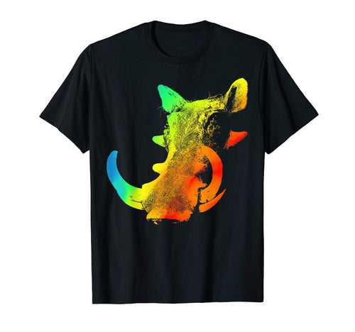 Warthog Colorful Rainbow T-Shirt - Fun Novelty Design for Adults - T-Shirt, Sweatshirt, Hoodie