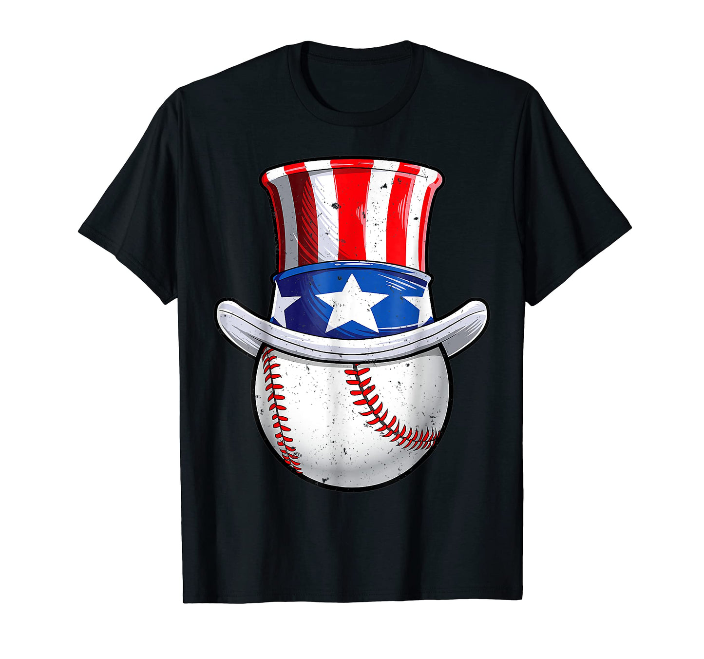 Baseball 4Th July Uncle Sam Hat Funny T-Shirt - Novelty Apparel Men Women - T-Shirt, Sweatshirt, Hoodie