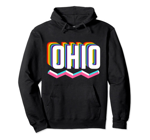 Ohio Rainbow Colorful State Ohio Oh Hoodie - Minimalist Print for Adults - T-Shirt, Sweatshirt, Hoodie