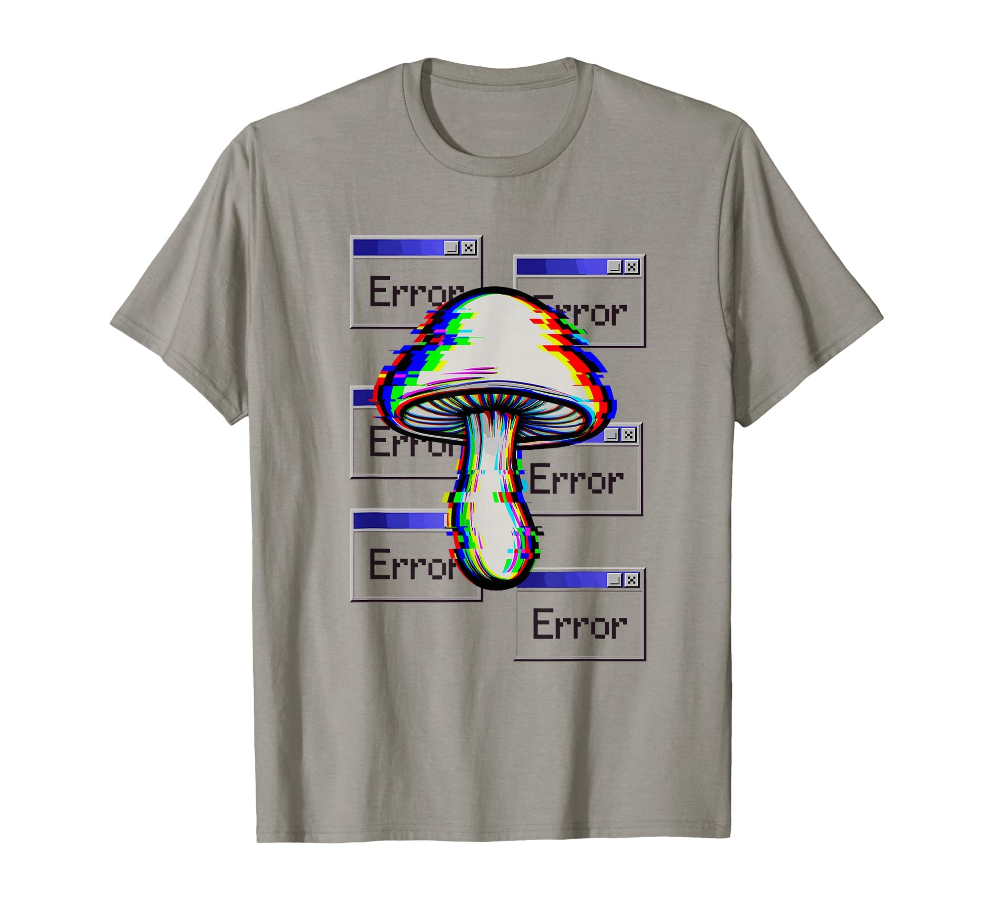 Error Mushroom Glitch Effect T-Shirt - Casual Everyday Wear Men Women - T-Shirt, Sweatshirt, Hoodie