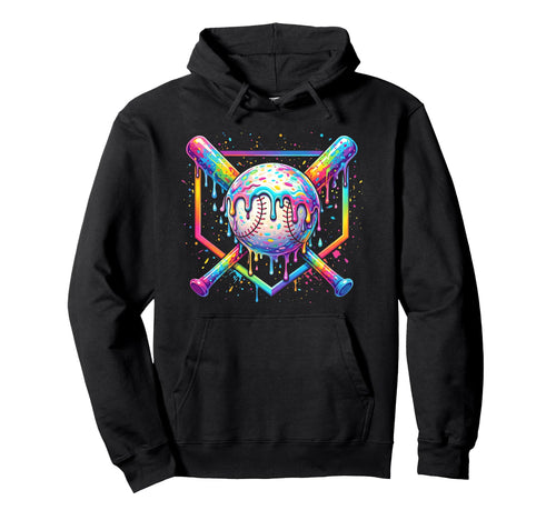 Baseball Drip Ice Cream Drip Baseball Hoodie - Custom Art Print for Adults - T-Shirt, Sweatshirt, Hoodie