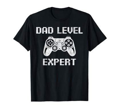 Gamer Dad Fathers Day Gaming Dad Level T-Shirt - Unique Graphic Unisex - T-Shirt, Sweatshirt, Hoodie