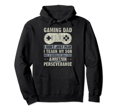 Gaming Dad Father Son Fathers Day Video Hoodie - Novelty Apparel Men Women - T-Shirt, Sweatshirt, Hoodie