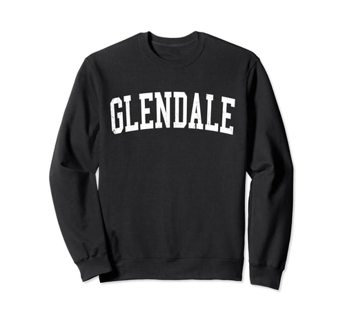 Glendale Wi Distressed White Sweatshirt - Fun Novelty Design Men Women - T-Shirt, Sweatshirt, Hoodie