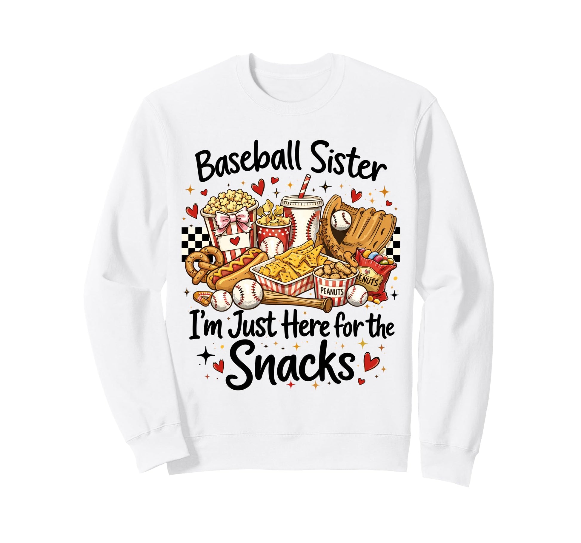 Baseball Sister Im Just Here Sweatshirt - Aesthetic Graphic for Adults - T-Shirt, Sweatshirt, Hoodie