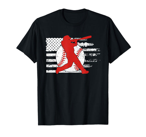 Baseball American Flag Best Dad Ever T-Shirt - Novelty Apparel for Adults - T-Shirt, Sweatshirt, Hoodie