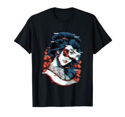 Geisha Soft Grunge Cherry Blossom T-Shirt - Trendy Graphic for Adults - T-Shirt, Sweatshirt, Hoodie